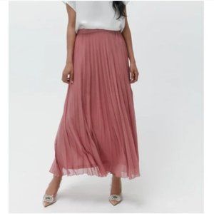 ZARA LONG PLEATED SKIRT DUSTY Pink NWT S,M,L